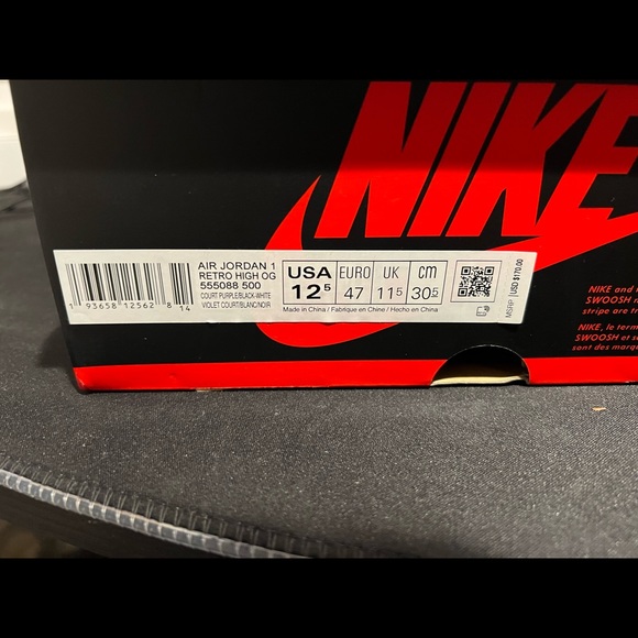 Court Purple Jordan 1’s - Picture 3 of 5